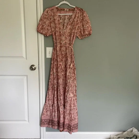 Faherty | Dresses | Faherty Orinda Organic Cotton A Lin Dusty Pink Floral Maxi  Dress Med Boho | Poshmark